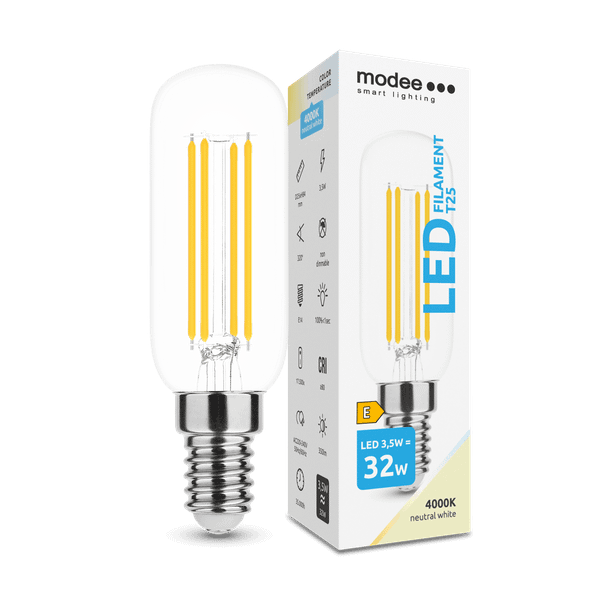 Modee LED žiarovka Filament T25 3,5W E14 4000K