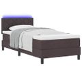 vidaXL Posteľ s pružinovým rámom Tmavohnedá 90 x 200 cm látka
