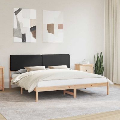 vidaXL Rám postele s čalúneným čelom Čierna 200 x 200 cm