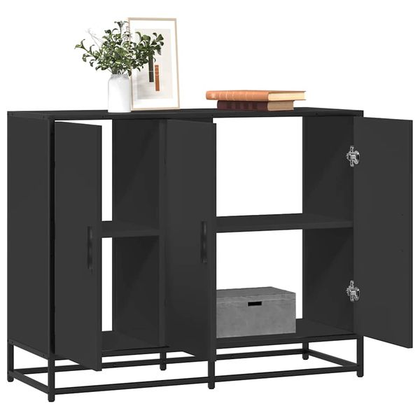 vidaXL Komoda čierna 94x35x76 cm kompozitné drevo