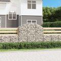 vidaXL Oblúkový gabionový kôš 150x50x120/140cm pozinkované železo