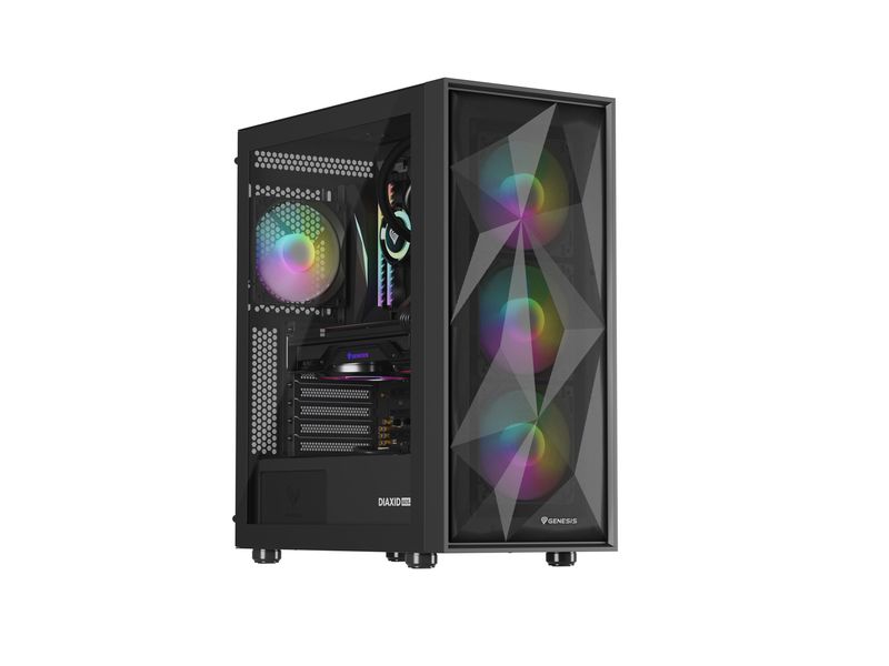 Počítačová skriňa Genesis DIAXID 605 ARGB/Midi Tower/Transpar./Čierna