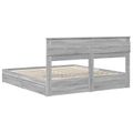 vidaXL Úložná posteľ Sivý Sonoma 200 x 200 cm Kompozitné drevo