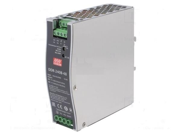 MEANWELL - DDR-240B-48 - Priemyselný menič napätia z 17-34V na 48V 240W na DIN