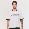 Tričko Oversized Varsity White - GymBeam, veľkosť S