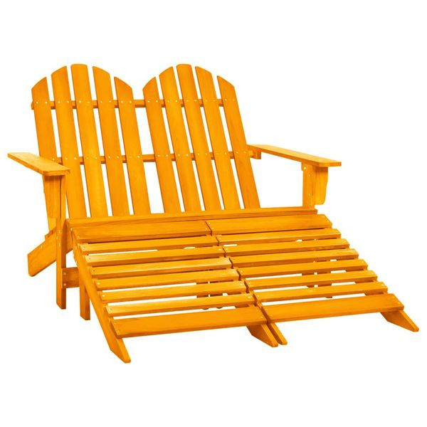 vidaXL 2-miestna záhradná stolička taburetka Adirondack jedľa oranžová