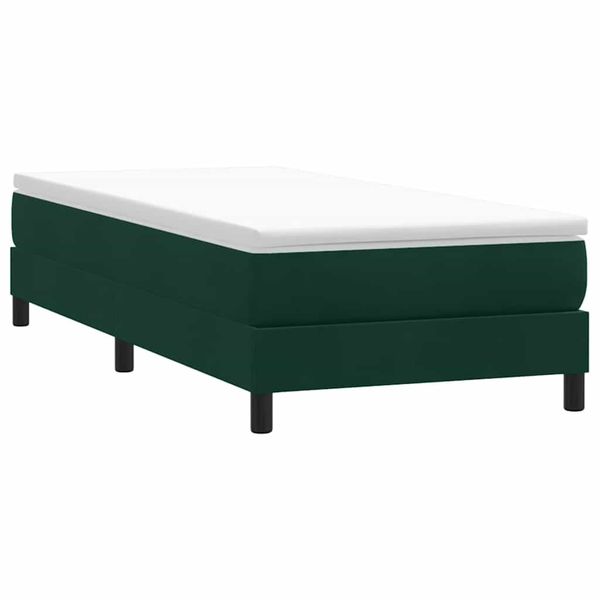 vidaXL Box Spring Posteľ bez matraca Tmavo zelená 100x210 cm Zamat