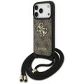 Guess 4G Big Logo Cord Stap Crossbody case for iPhone 17 Pro brown