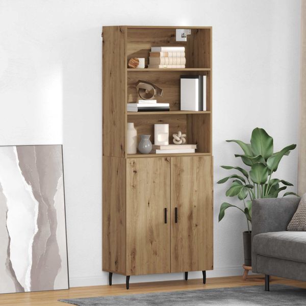 vidaXL Highboard Remeselný dub 69,5 x 34 x 180 cm