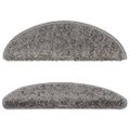 vidaXL Schodové rohože 10 ks 56x17x3 cm sivé, polkruhové