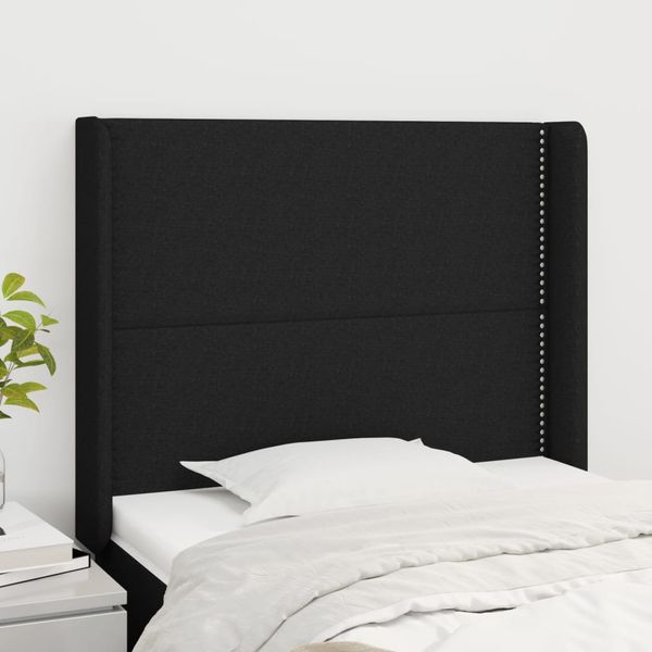 vidaXL Čelo postele so záhybmi čierne 103 x 16 x 118/128 cm látka