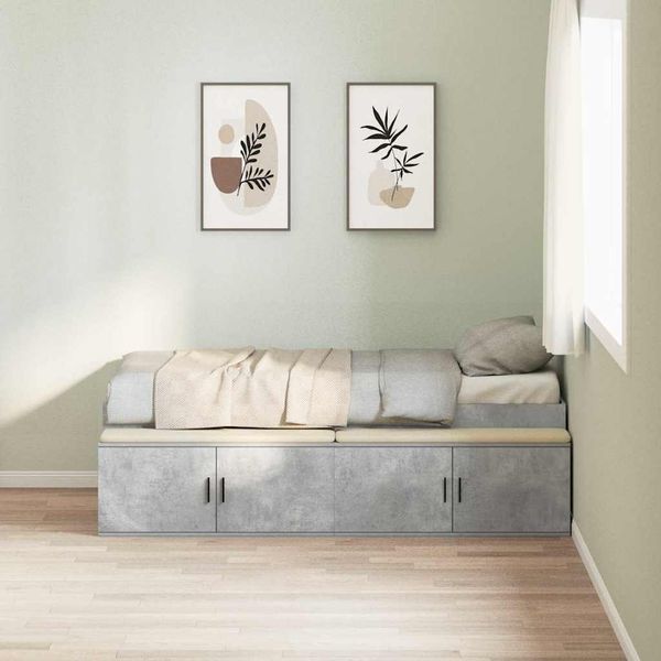 vidaXL Rám postele Betónová šedá 100 x 200 cm Kompozitné drevo