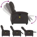 vidaXL Masážne kreslo s polohovacím mechanizmom, tmavohnedé, pravá koža