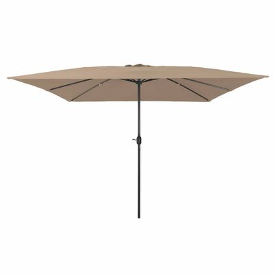 vidaXL Záhradný slnečník 295 x 295 x 245 cm Polyester a oceľ Sivohnedá
