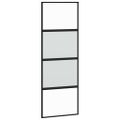 vidaXL Posuvné dvere s kovaním čierne 76x205 cm tvrdené sklo