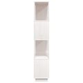vidaXL Knižnica/deliaca stena biela 80x25x132 cm masívna borovica