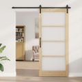 vidaXL Posuvné dvere ORKDAL Prírodná a čierna 93 x 211 cm