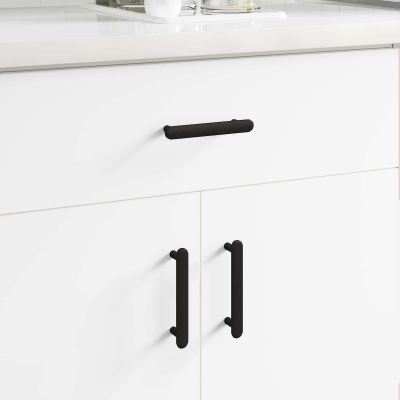 vidaXL Rukoväť skrine 2 pcs Čierna 121 x 16.6 x 28.3 mm Železo