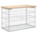 vidaXL Záhradná lavička gabiónový dizajn 63x31,5x42cm masívna borovica
