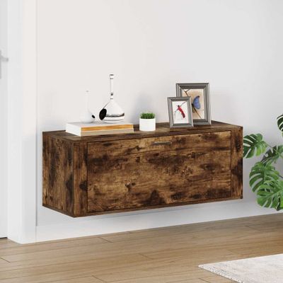 vidaXL Nástenný botník dymový dub 100x35x38 cm spracované drevo