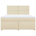 vidaXL Posteľný rám boxspring s matracom krémový 180x200 cm látka