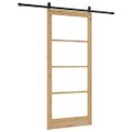 vidaXL Posuvné dvere 93 x 211 cm Masívne borovicové drevo a sklo