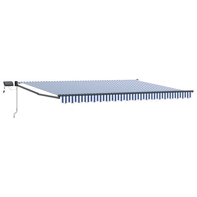 vidaXL Ručná vysúvacia markíza s LED 4,5 × 3 m 100% polyester a hliník