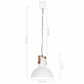 vidaXL Industriálna závesná lampa 25 W biela mangovník 52 cm okrúhla E27