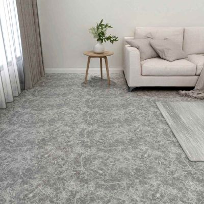 vidaXL Podlahové dosky 5,11 m² 55 pcs PVC Sivá