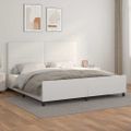 vidaXL Posteľný rám s čelom biely 200x200 cm umelá koža