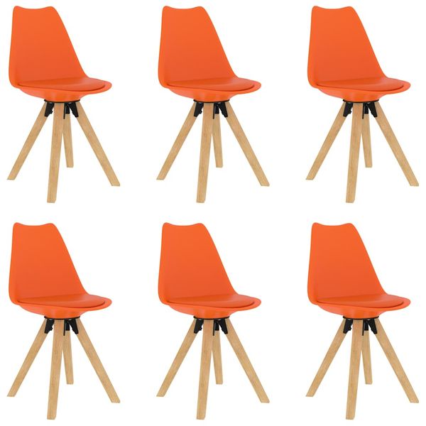 vidaXL Jedálenské stoličky 6 ks, oranžové