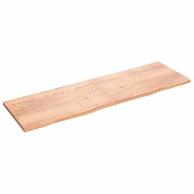 vidaXL Nástenná polica bledohnedá 200x60x(2-4)cm ošetrený masívny dub
