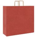 vidaXL Papierové tašky 250 ks s rúčkami, červené, 54x15x49 cm