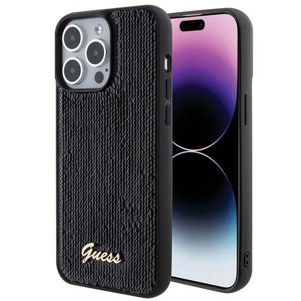 Puzdro Guess pre iPhone 15 Pro Max 6,7" GUHCP15XPSFDGSK čierna HC Sequin Script Metal