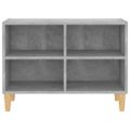 vidaXL TV stolík nohy z masívneho dreva betónový sivý 69,5x30x50 cm
