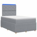 vidaXL LED boxspring posteľ s matracom Svetlosivá 120 x 190 cm Látka