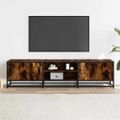 vidaXL TV skrinka dymový dub 160x35x41 cm kompozitné drevo a kov