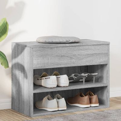 vidaXL Lavica na topánky sivá sonoma 60x30x45 cm spracované drevo