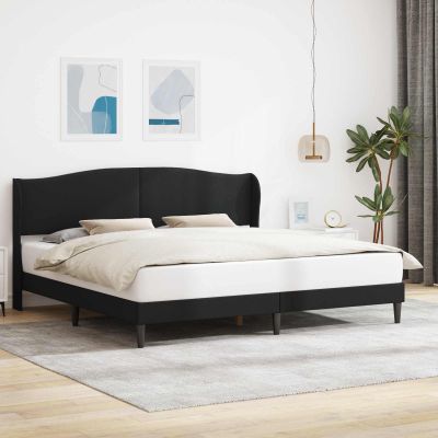 vidaXL Rám postele s čelnou doskou Čierna 200 x 200 cm Umelá koža