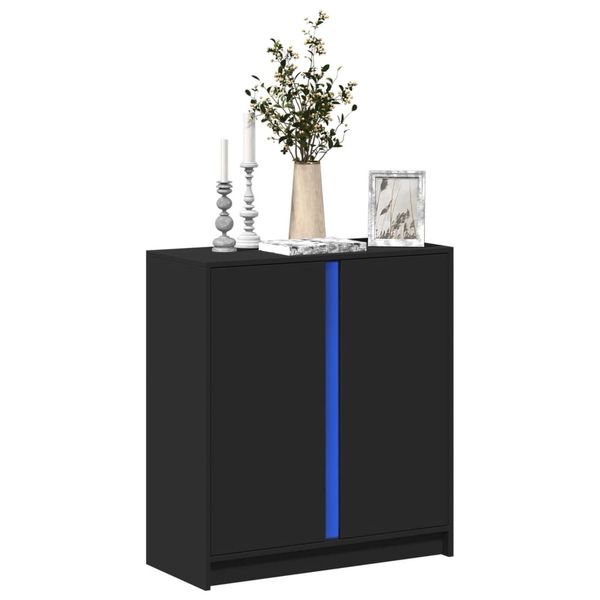 vidaXL Komoda s LED čierna 77x34x85 cm kompozitné drevo