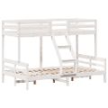 vidaXL Poschodová posteľ 80x200/120x200 cm biela masívna borovica