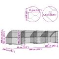 vidaXL Psí kennel 4 ks Strieborná 8 x 2 x 2 m Pozinkovaná oceľ