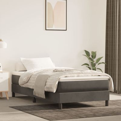 vidaXL Matrac s taštičkovými pružinami stredná tvrdosť tmavosivý 120x190x20 cm zamat