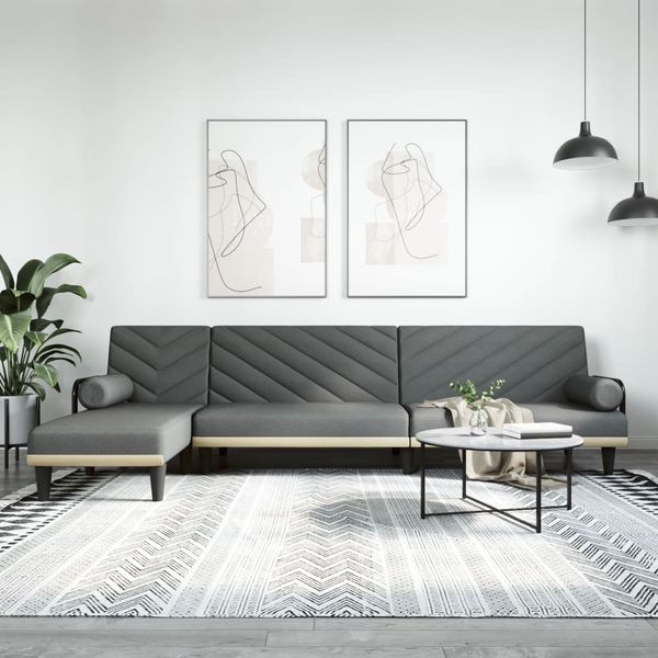 vidaXL Pohovka v tvare L tmavosivá 260x140x70 cm látka