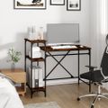 vidaXL Stôl s policami údený dub 105x50x90cm spracované drevo a železo