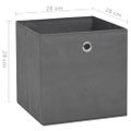 vidaXL Úložné boxy 10 ks, netkaná textília 28x28x28 cm, sivé