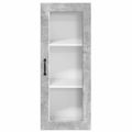 vidaXL Nástenný sklenený kabinet PORTO Betónová šedá 40 x 31 x 100 cm