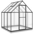 vidaXL Skleník s základovým rámom antracitový 169x169x202 cm hliník