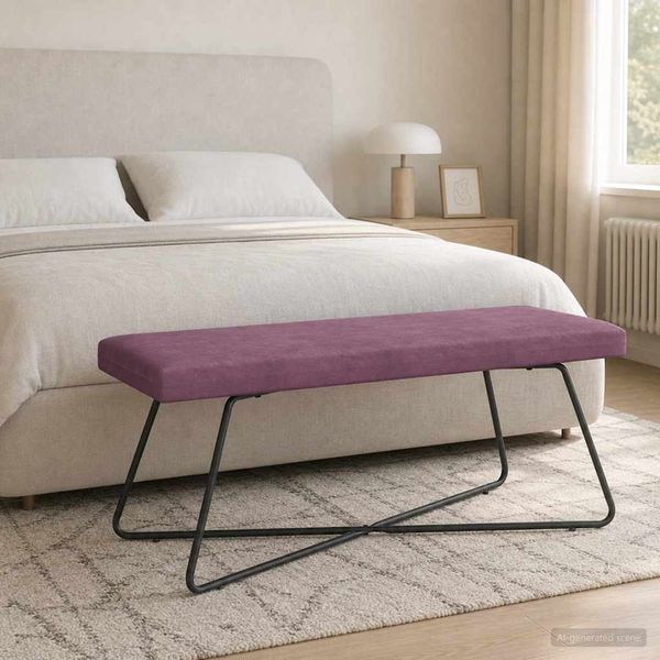 vidaXL lavička Jednofarebný Fialová 110 x 40 x 45 cm Zamat