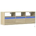 vidaXL TV nástenná skrinka s LED svetlami dub sonoma 130x31x45 cm